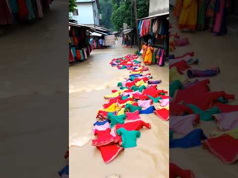 clothe market in flood 🌊 😭 #selaab #floodinpakistan #flood