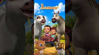 Domestic Animal Sounds - গরু কী বলে? | Bengali Nursery Rhymes & Cartoons | Infobells #animalsounds