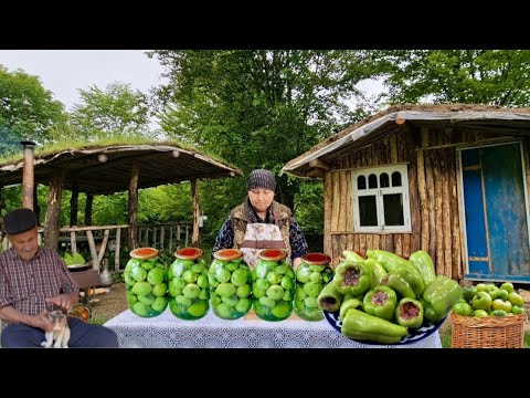 Бабушка засолила зелёные помидоры на зиму — вкус, как в детстве! И Фаршированные перцы 🫑
