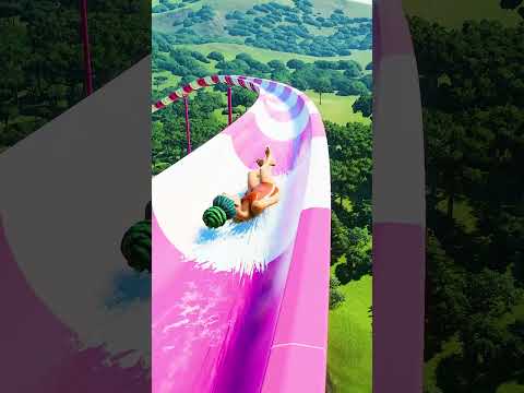 Water Slide Only for the Bravest Girls - Planet Coaster 2 #waterslide #shorts