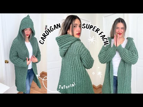 Teje un Cardigan/Abrigo de Ensueño ¡Súper Fácil y Divertido!😍🧶| Tutorial Hebras Crochet