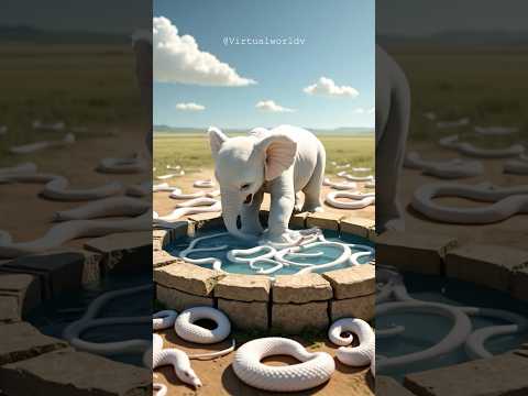 Baby elephant covered in dangerous snakes saved by mother elephant ๐ญ๐ #ai #elephant #rescue