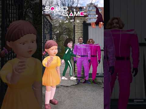 Squid game doll and cloak invisibility #funny #shorts