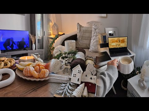 my cozy & simple daily vlog | getting ready for winter , salty biscuits, calm time .