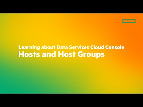 Learning about Data Services Cloud Console Hosts and Host Groups