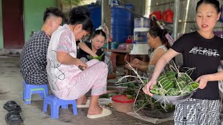 V463. Về ngoại phụ mẹ làm Heo Quay Chay, Gói Bánh cúng 100 ngày Nội mất