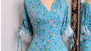 موديل صيفي لطيف وجميل بطريقه سهله قصه تحت الصدر مع خرطه الصوره منقوله