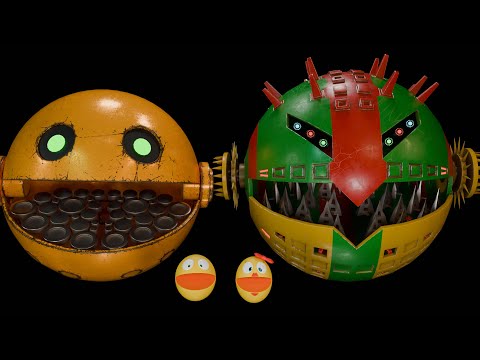 PACMAN AND ROBOT PACMAN VS MONSTER ROBOT - Saving Pacman Complete Mission - Full Episode