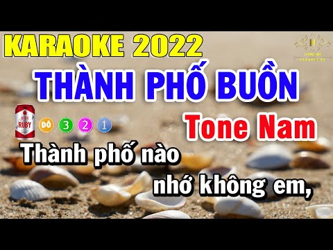 Thành Phố Buồn Karaoke Tone Nam Nhạc Sống | Trọng Hiếu