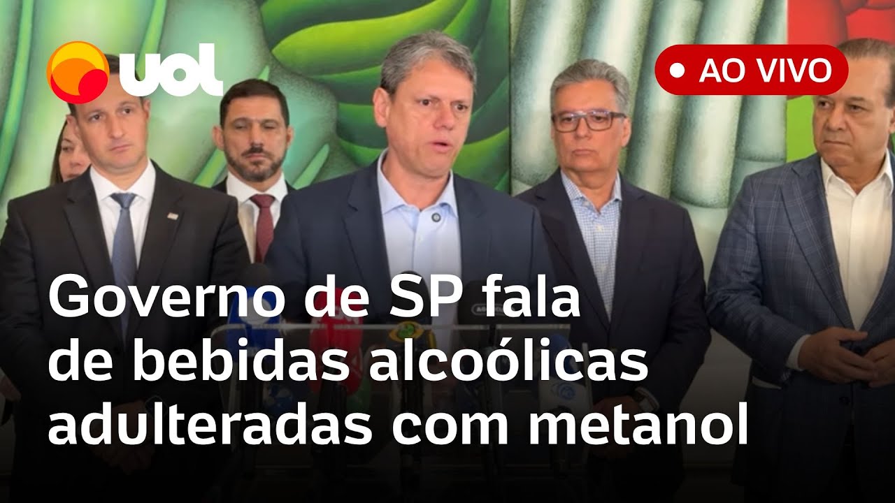 Metanol em bebida Tarcísio Derrite e mais autoridades do governo de SP atualizam caso ao vivo