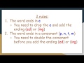Adding 'ed' and 'ing' Endings