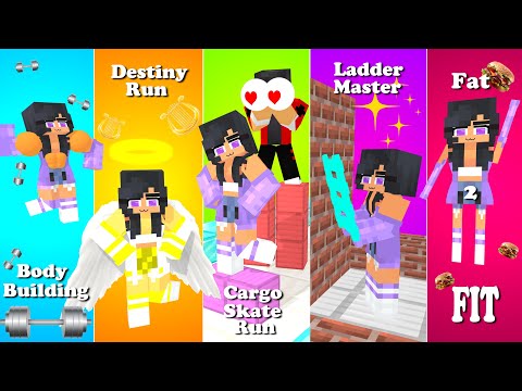 Cute @Aphmau Vs Noob Girl with Cute Bodybuilder Boyfriend Challenges- All Episodes #fypシ゚ #aphmau