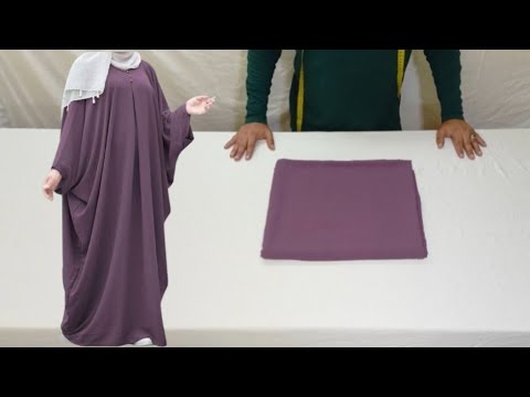 تفصيل وخياطة عباية واسعة للمحجبات Abaya عباية على شكل فراشة موديل رائع dress cutting and stitching