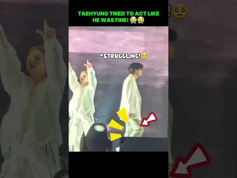 Taehyung tried to act like he was okay even though his leg was hurting!!😭😭 #bts #v #jimin #jhope