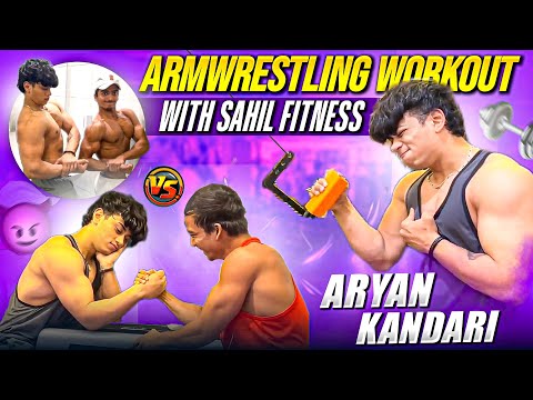 //ARMWRESTLING 💪 AND BACK WORKOUT WITH SAHIL FITNESS//~Aryan Kandari