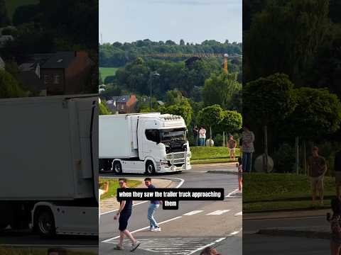 Trailer trucks are awaited by many people on the road‼️😱#shortvideos #americanhistory