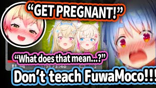 Pekora's Reaction To Clip Of FuwaMoco Learning "Get Pregnant" Meme Fro