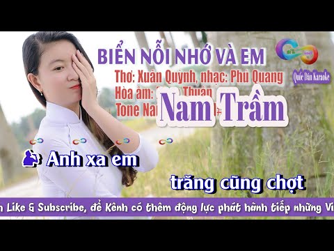 Karaoke Biển Nỗi Nhớ Và Em | Blues | Tone Nam Trầm (G#m,Tp:62) | Quốc Dân Karaoke