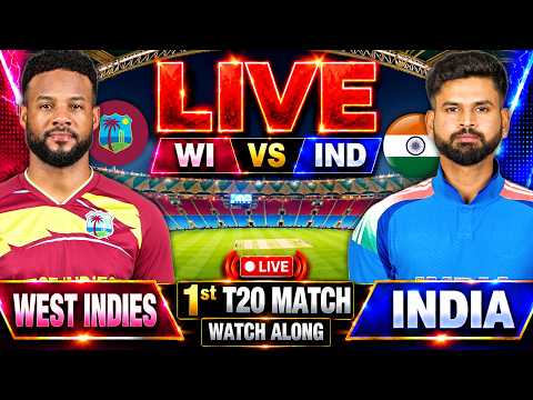 🔴LIVE: India vs West Indies 1st T20 Cricket Match Score | IND vs WI 1st T20 Last 5 Overs #livescore
