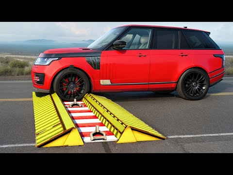 Cars vs Destructive Speed Bumps Challenge #4 in BeamNG Drive!