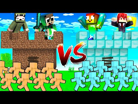 MINI GAME : CUỘC CHIẾN BẢO VỆ CĂN CỨ VIP ** NOOB XÂY DỰNG ĐỘI QUÂN TÍ HON VIP NHẤT MINECRAFT