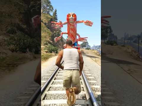 GTA V: FRANKLIN SAVING HALLOWEEN FROM THOMAS.EXE TRAIN #shorts