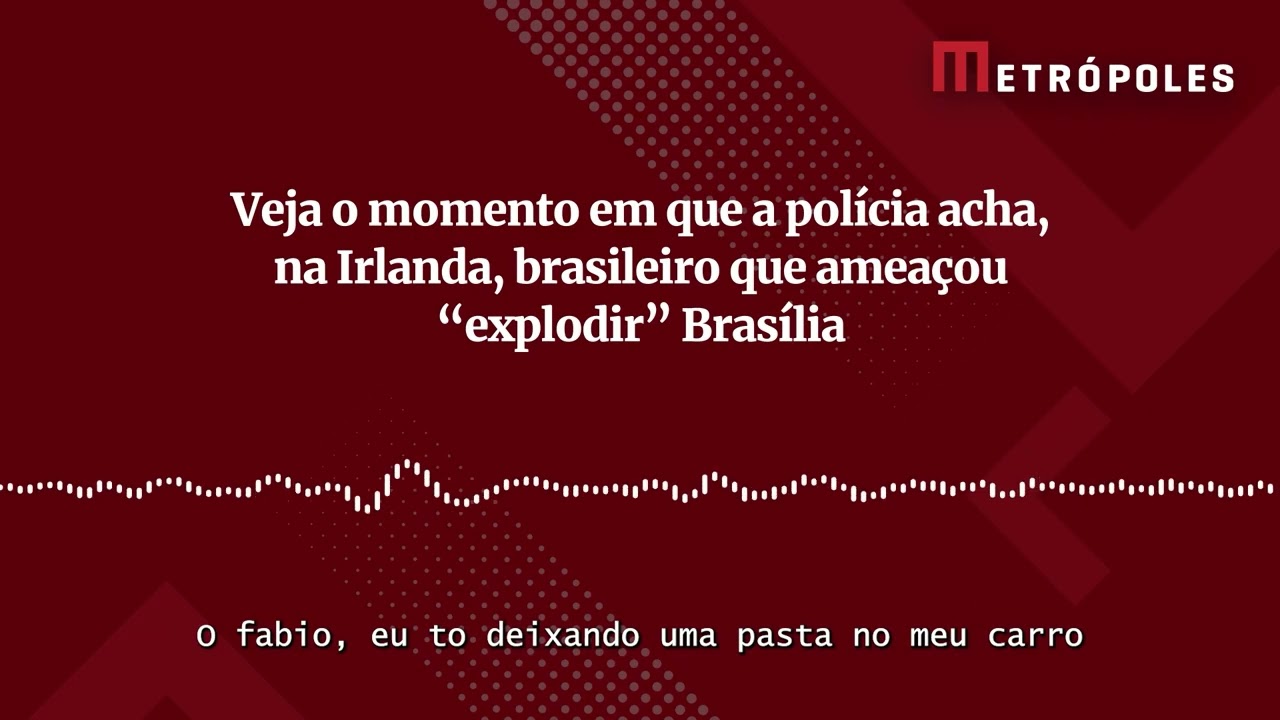 Veja o momento em que brasileiro que ameaçou explodir Brasília é abordado pela polícia irlandesa