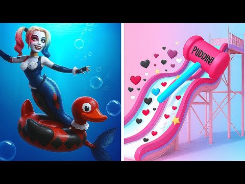 I Built CRAZY Harley Quinn Waterpark Inside My House 💦🎪 Epic DIY Secret House