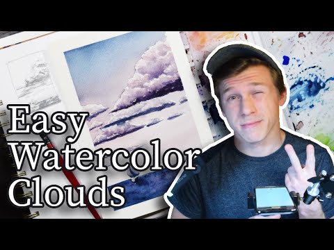 How to paint clouds with watercolor