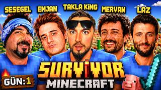 TROLL YOUTUBER EKİBİ İLE MİNECRAFT SURVİVOR!! (GÜN: 1)