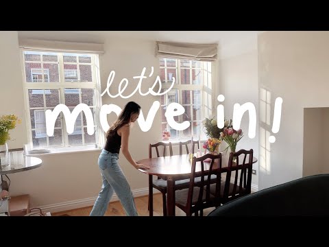 Moving Into My New Apartment in London ✨ Setting Up My Living Room & Kitchen!