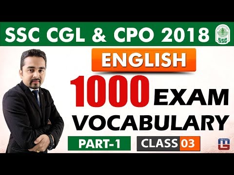 1000 Exam Vocabulary |  Part 1 | Class 3 | English Vocabs| SSC CGL & CPO | English By Sandeep Sir