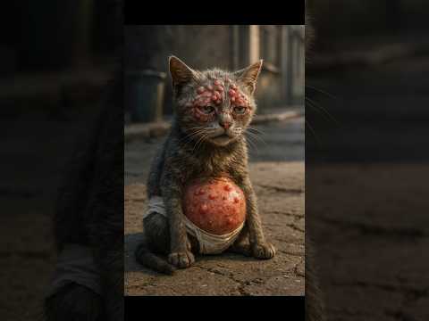 Cat Got Sick After Eating Trash Food. #ai #cat #shorts