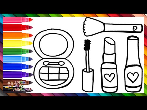 Draw And Color Makeup 💅💄💋👁️🖌️🌈 Drawings For Kids