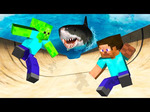 GTA 5 Minecraft STEVE vs ZOMBIE Jumping Ragdolls into Water (Funny)