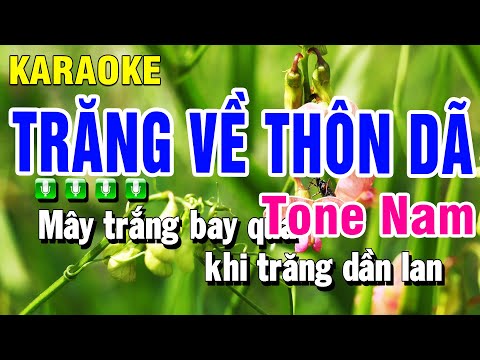 Karaoke Trăng Về Thôn Dã Nhạc Sống Tone Nam | Beat Huỳnh Anh