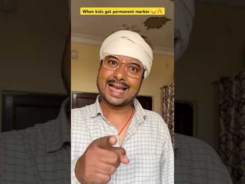 When kids get permanent marker😂🔥|indian family😅 #shorts​ #indian​ #comedy​ #relatable​ #chotabhai