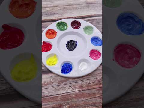 Color mixing recipes from red, blue, yellow #colors #shorts #mixing #painting