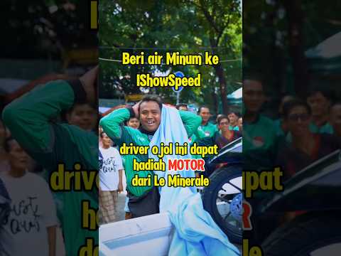 Driver ojol ini dapat hadiah motor dari Le Minerale setelah beri air minum ke IShowSpeed #artis