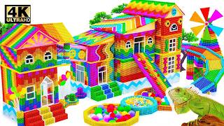 ASMR  x 1.5 - How To Make Rainbow Outdoor Playground Has Cotton Ball Pool & Rainbow Slide