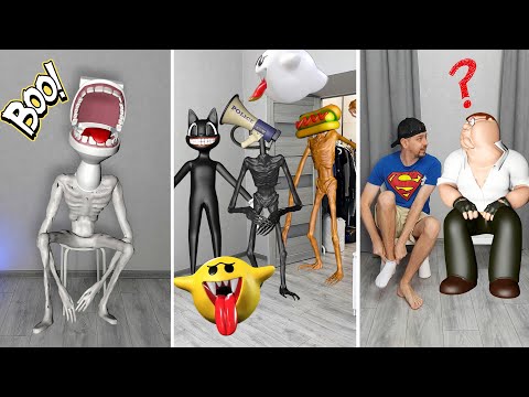 Team Siren Head, Peter Griffin, Pac-man, SCP monsters in real life / Compilation VFX #shorts