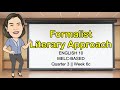 Literary Devices and Formalism
