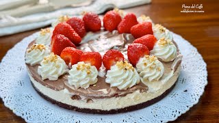 Sorprendi Tutti con Questo CHEESECAKE MARMORIZZATO VANIGLIA E CACAO | Ricetta Facile Senza Forno! 🍫🍓