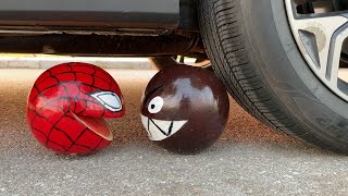 Experiment Car vs Spider Pacman Watermelon | Crushing Crunchy & Soft Things by Car | Test S