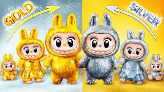 Golden LAFUFU VS SILVER LABUBU! DIY Ideas For Dolls
