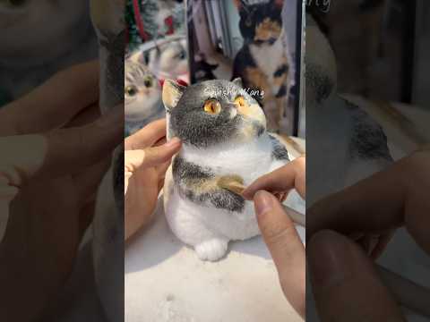 The three-flower cat painting process customized by the fan baby.#cat #cute #diy #squishy #handmade