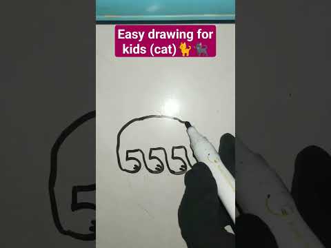 how to easy drawing for cat #shorts #drawingforkids #easydrawing #artwork #easymethod #animals