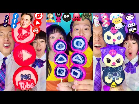 Rainbow Dango Emoji Food Challenge ASMR Compilation! 🥵 Squid game Food(Part2)