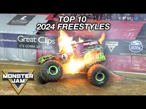 Top 10 Scored Freestyle Runs From The 2024 Season | Monster Jam