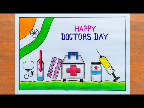 National Doctor's Day Drawing / National Doctors Day Poster Drawing Easy Steps / Doctors Day Drawing